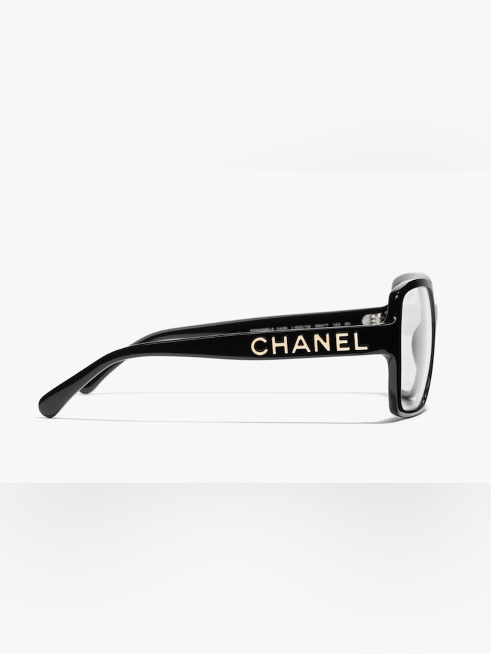 CHANEL 5408 Black Acetate Glasses with Gold Logo - Picture 3 of 11